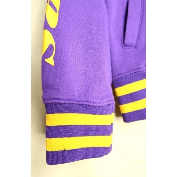 Los Angeles Lakers Sweatshirt Purple Pullover Turtle Neck Drawstring Medium - Picture 13 of 13